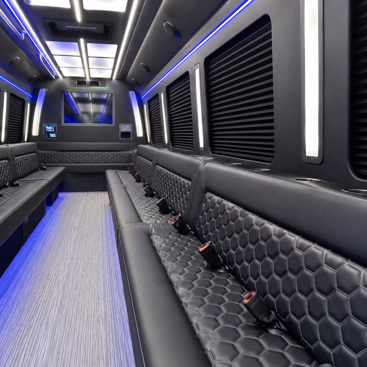 warwick party bus rental interior