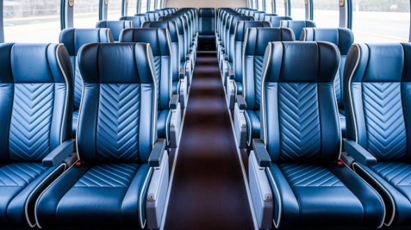 50 passenger charter bus inside new bedford