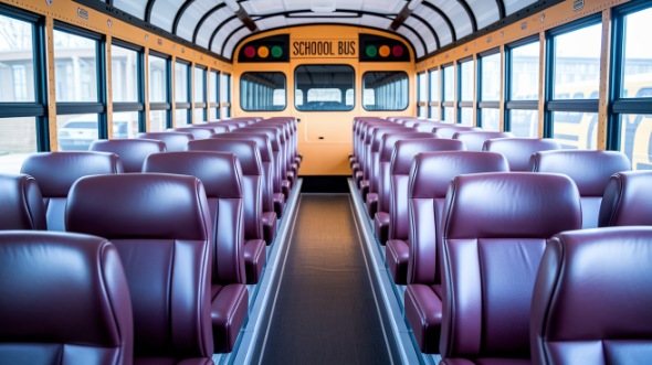 school bus rental interior